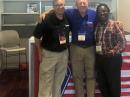 (L-R) ARRL East Bay Section Manager-Elect Jim Siemons, AF6PU; Nevada SM John Bigley, N7UR, and Phares Magesa of Tanzania, who is in the process of becoming an Amateur Radio licensee.

